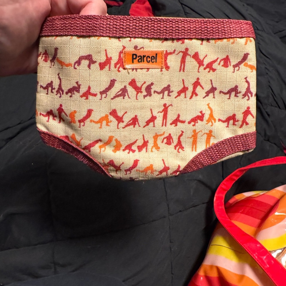 Parcel Red and Orange Patterned Pouch